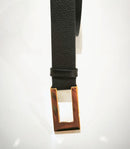 Cinto Preto com fivela retangular dourada 3 cm Largura