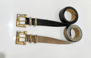 Cinto Preto com fivela Prata e Dourado 100% Couro